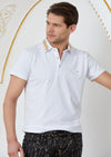 White Gold Collar Embroidery Polo