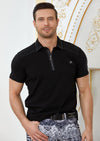 Black "Vegas" Studded Polo