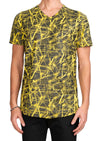 Yellow Foiled "Mirror" Knit Tee