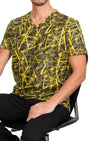 Yellow Foiled "Mirror" Knit Tee