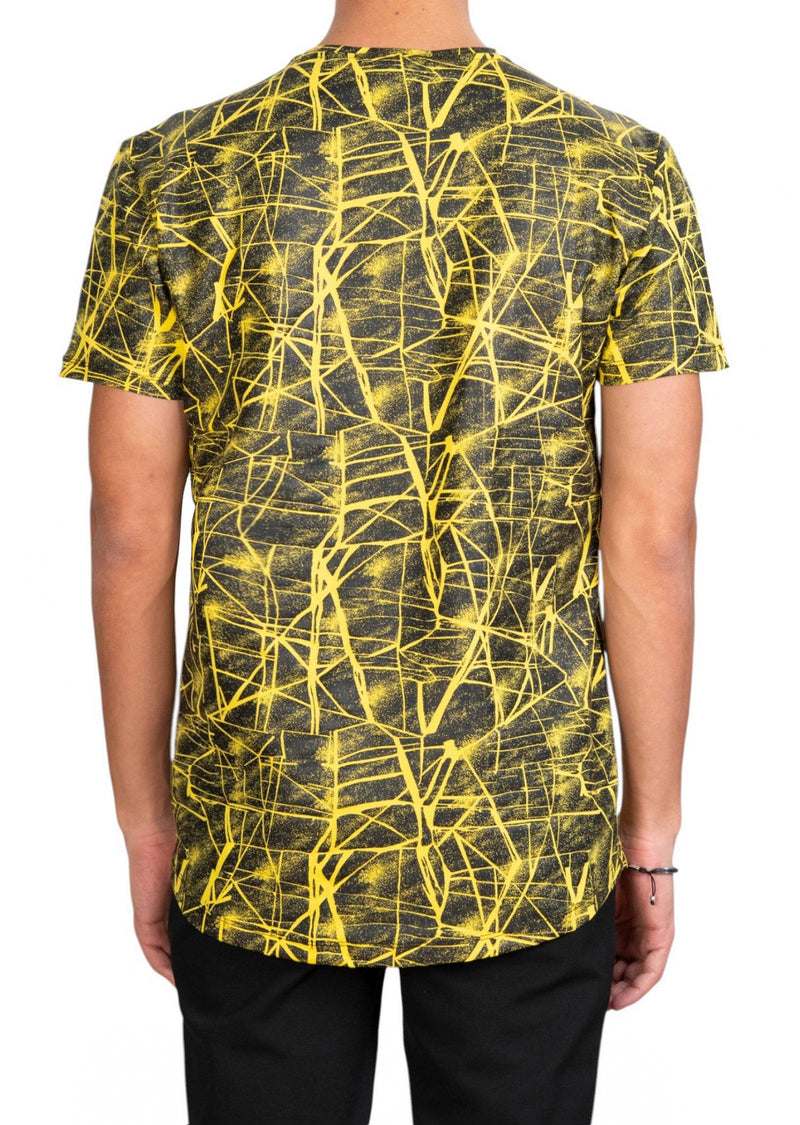 Yellow Foiled "Mirror" Knit Tee