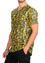 Yellow Foiled "Mirror" Knit Tee