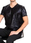 Black Foiled "Mirror" Knit Tee