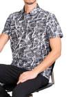 White Foiled "Mirror" Knit Polo