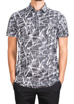 White Foiled "Mirror" Knit Polo