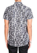White Foiled "Mirror" Knit Polo