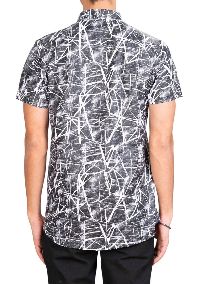 White Foiled "Mirror" Knit Polo