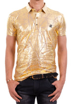 Gold Foiled "Mirror" Knit Tee