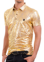 Gold Foiled "Mirror" Knit Tee