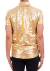 Gold Foiled "Mirror" Knit Tee