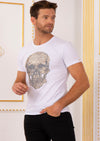 White Gold Skull Rhinestone Tee