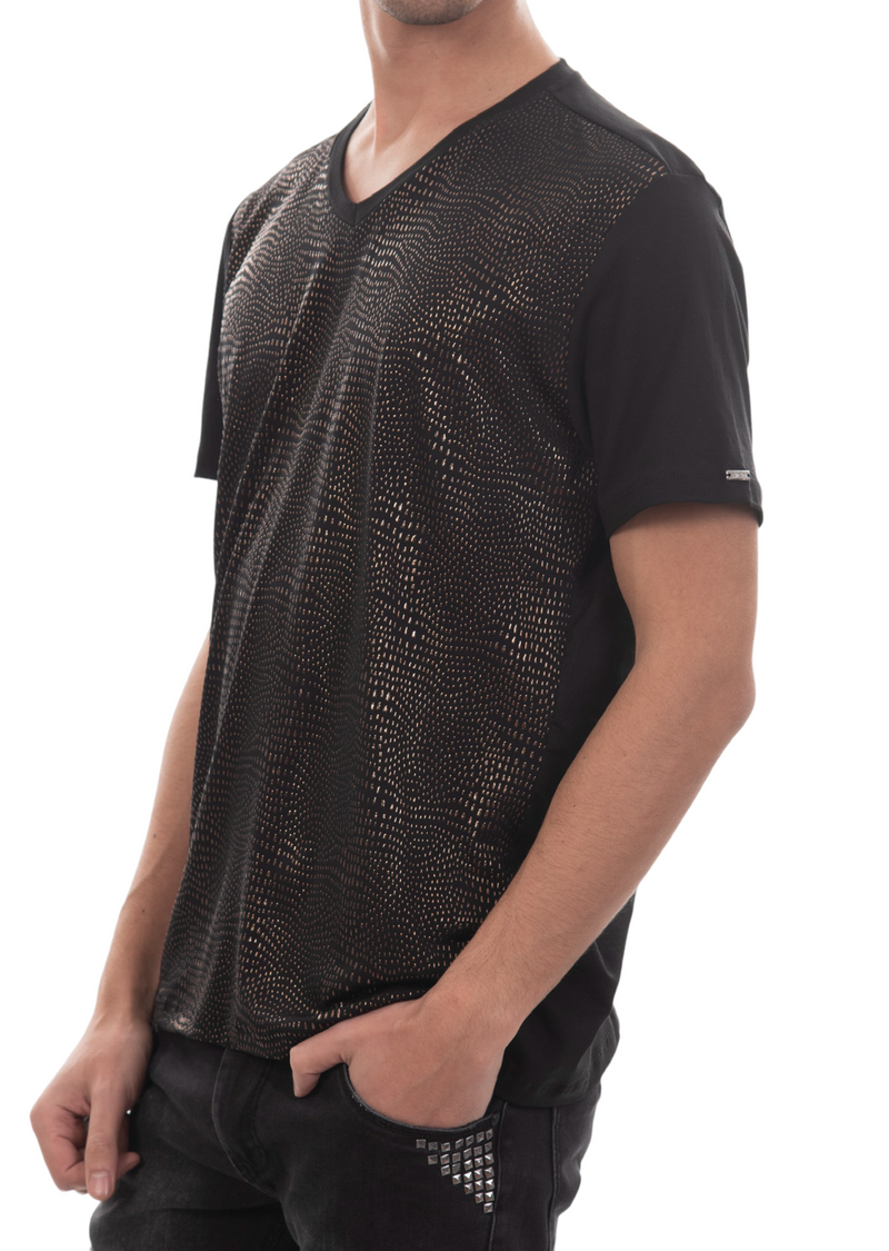 Black Snake Gold Silicon Studded Tee