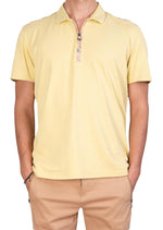 Yellow Luxe Contrast Pique Polo