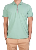 Green Luxe Contrast Pique Polo