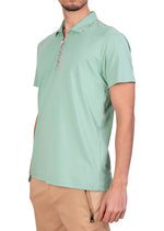 Green Luxe Contrast Pique Polo
