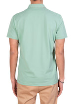 Green Luxe Contrast Pique Polo