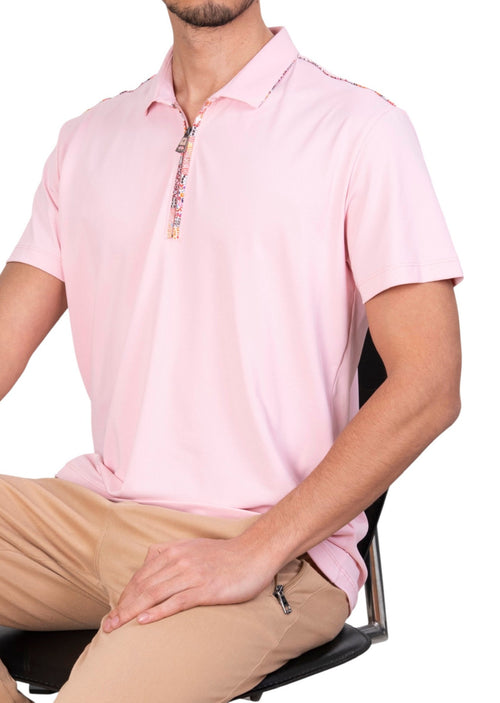 Pink Pique Performance Polo