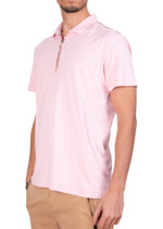 Pink Luxe Contrast Pique Polo