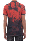 Red Black Tie-Dye Linen Tee