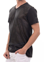 Black Diamond Weaved Foil Knit Tee