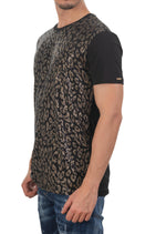 Black Gold Leopard Sequin Tech Tee