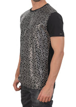 Black Silver Web Sequin Tech Tee