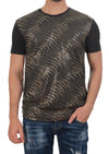 Black Gold Wave Sequin Tech Tee