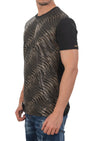 Black Gold Wave Sequin Tech Tee