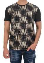 Black Gold Abstract Sequin Tech Tee