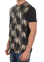 Black Gold Abstract Sequin Tech Tee