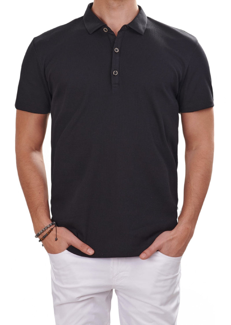 Black Tonal Stripe Class Polo