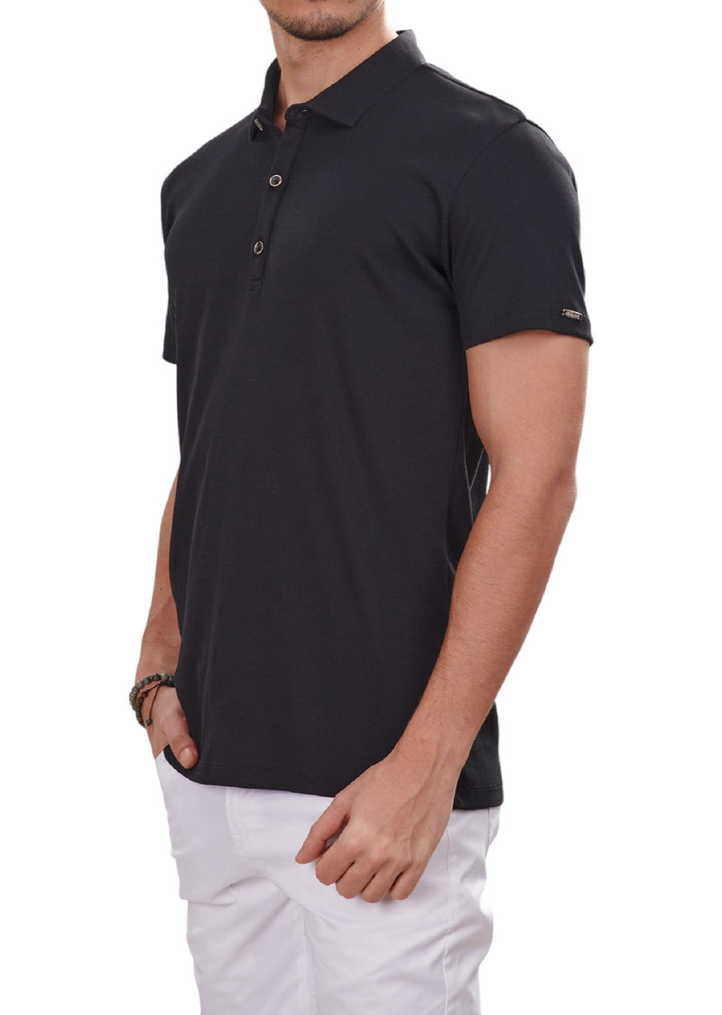 Black Tonal Stripe Class Polo
