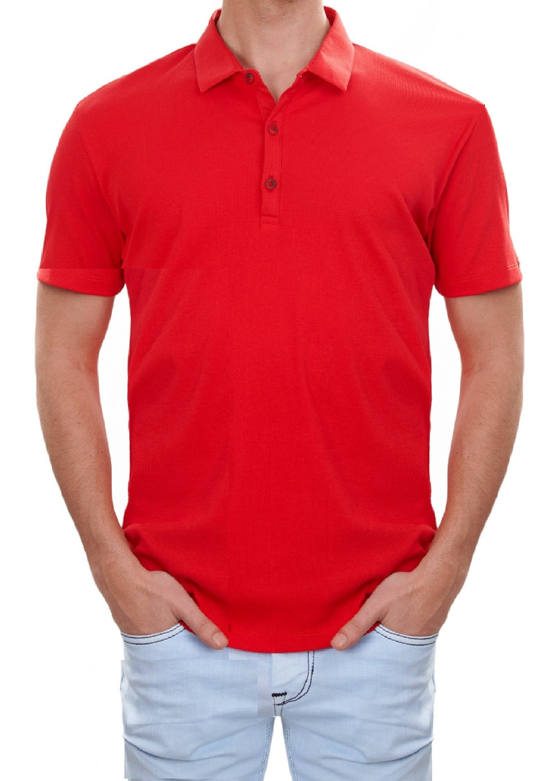 Red Tonal Stripe Class Polo