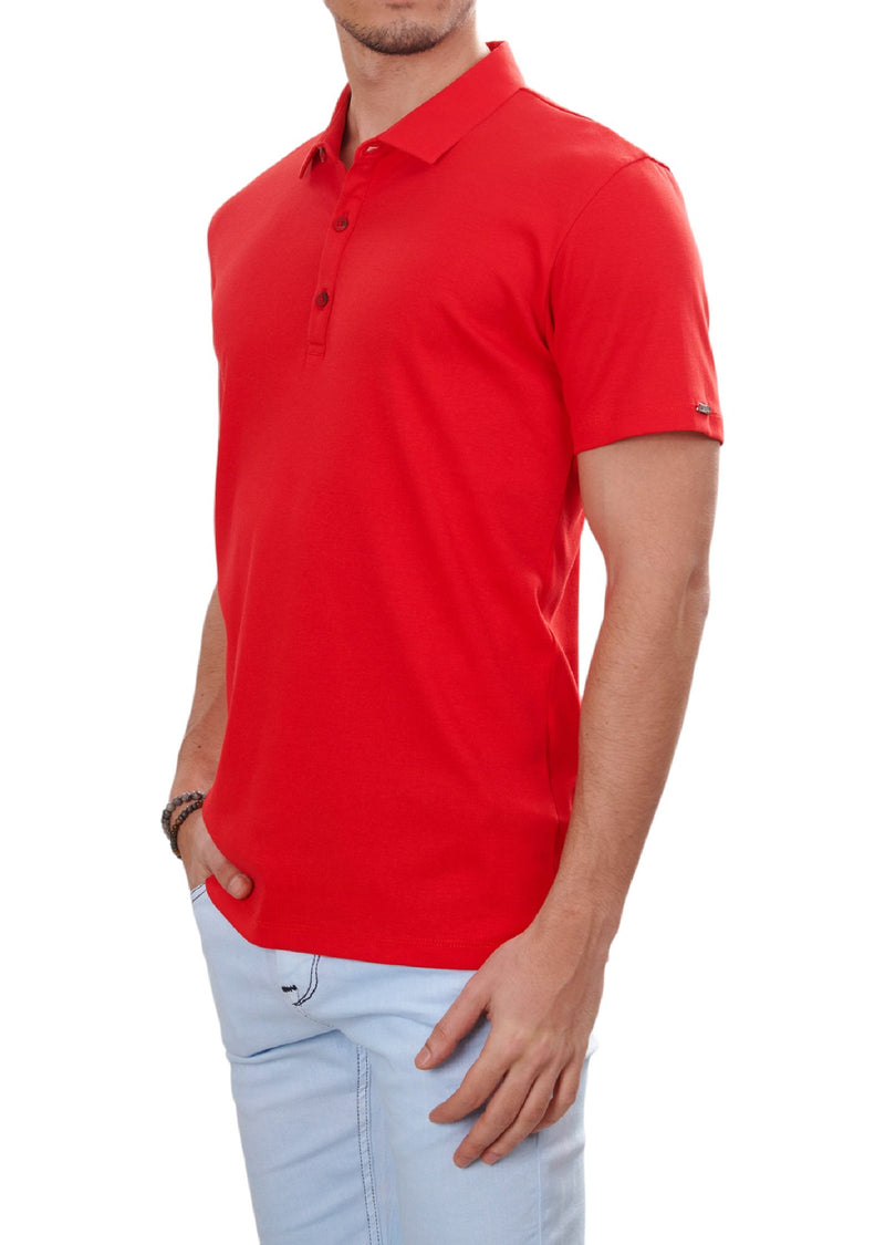 Red Tonal Stripe Class Polo