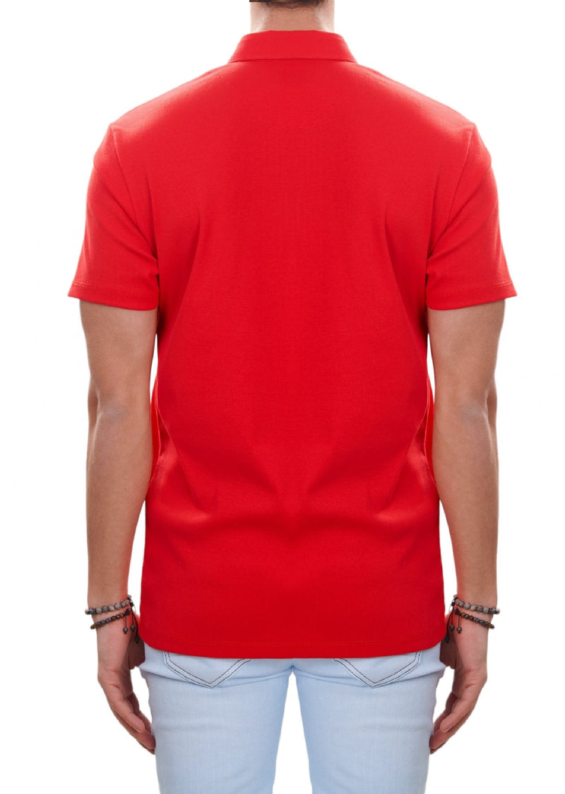 Red Tonal Stripe Class Polo