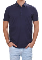 Navy Tonal Stripe Class Polo