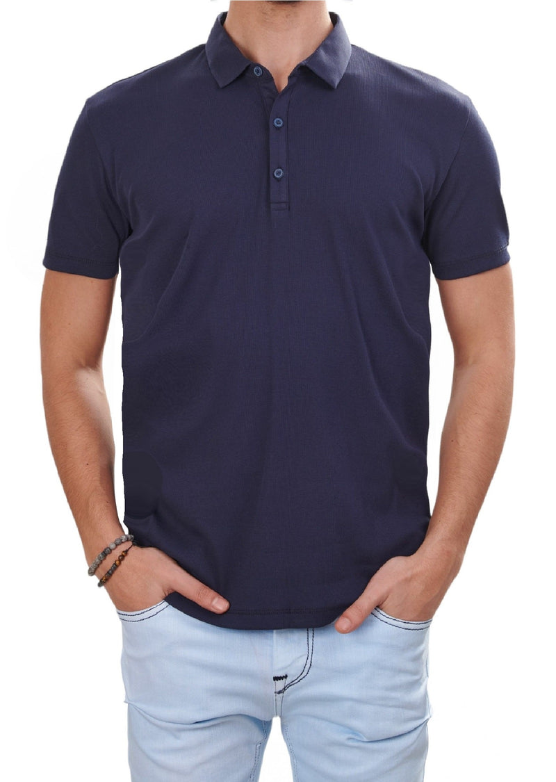 Navy Tonal Stripe Class Polo