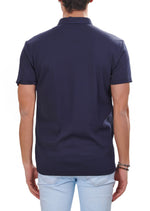 Navy Tonal Stripe Class Polo