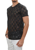 Black Crochet Knit Shirt