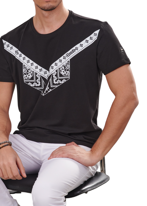 Black Fleur De Lis & Bandana Tee