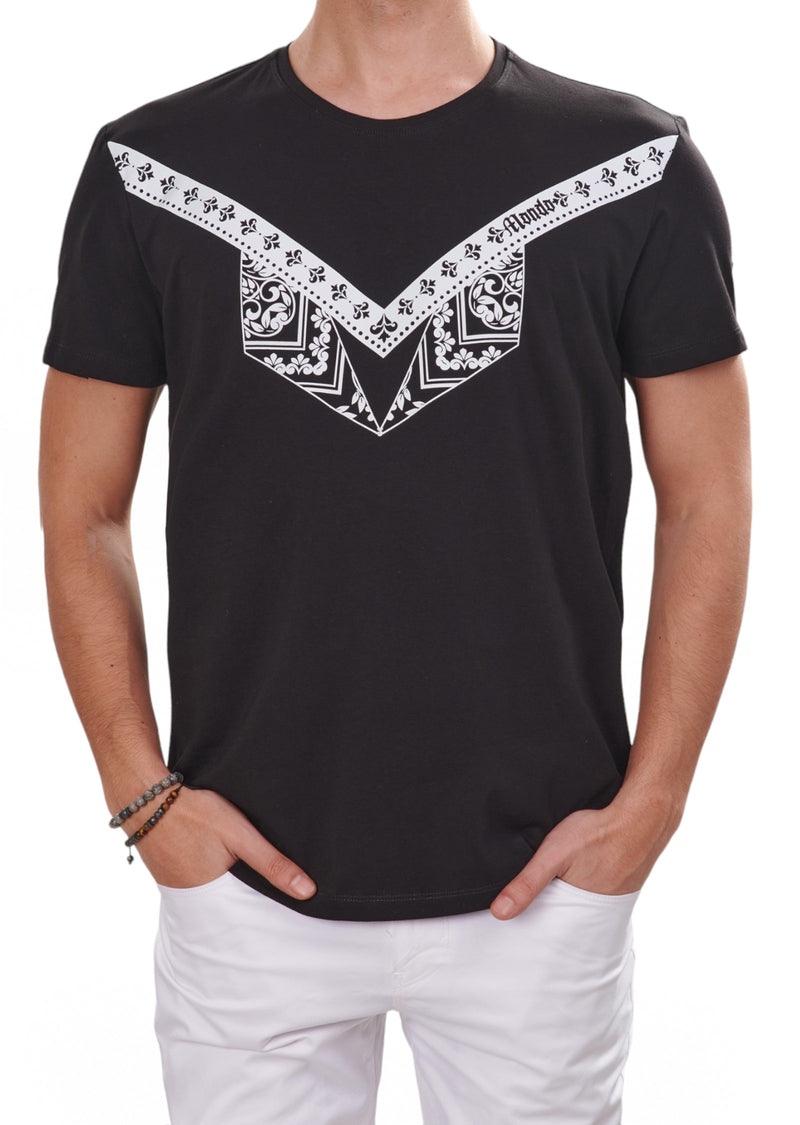 Black Fleur De Lis & Bandana Tee