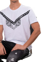 White Fleur De Lis & Bandana Print Tee