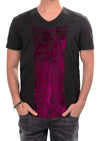 Black Purple Partial Velvet Tee