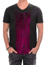 Black Purple Partial Velvet Tee