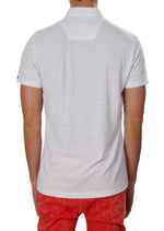 White Square Luxe Knit Polo