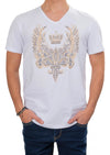 White Fleur Delis Rhinestone Tee