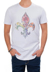 White Fleur De Lis Rhinestone Tee