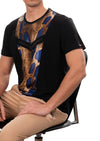 Black Blue Snake Studded Tee
