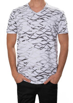 White Silver Wave Knit Tee