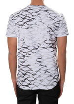 White Silver Wave Knit Tee